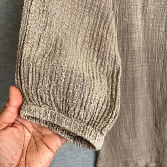 M. Rena Boho Lagenlook Gauze Tunic Womens Medium Beachy Artsy Breezy Made in USA - Picture 4 of 13